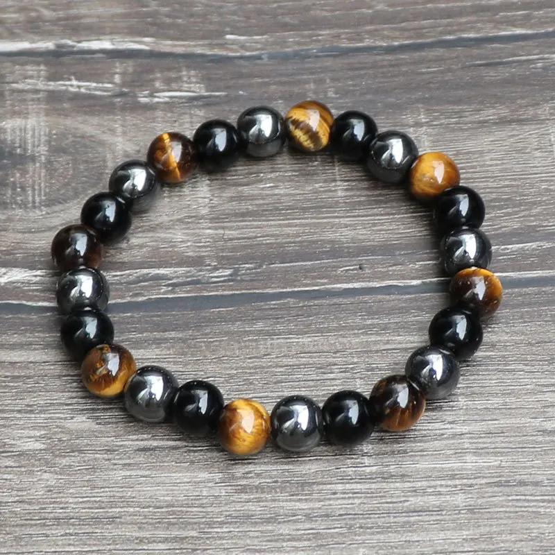 Bracciale Detox Linfatico da Donna Occhio di Tigre Ematite Bracciale in Pietra Naturale Bracciale Dimagrante da Uomo Gioielli per la Salute