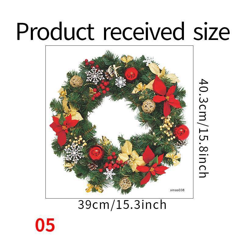New Christmas Wreath Stickers Santa Claus Glass Window Stickers for Door Wall Decoration Wall Stickers Self-adhesive Home