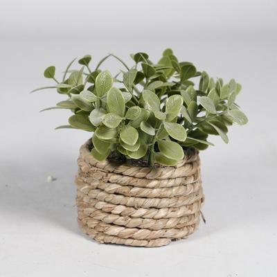 Green Artificial Potted Plant Eucalyptus Grass Woven Simulated Potted Plants Plastic Leaf Artificial Decorations Home Decor