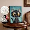 DIY Black Cat Pearl Art Painting for Home Wall Decor Pearl Gem Paintings Picture Arts Craft  for Adults/Beginners Gift Idea Home Decor Without Frame