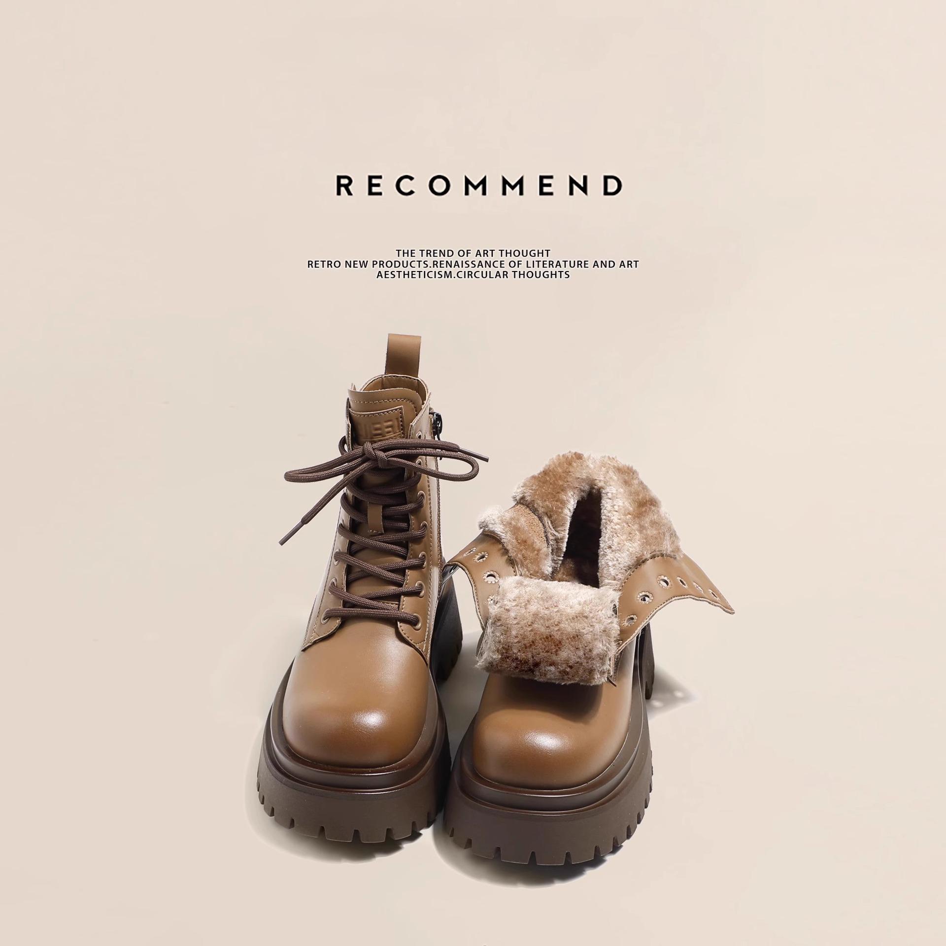 

Женские зимние сапоги флисовые утепленные теплые хлопковые ботинки 2025 новая женская обувь зимние ботинки Мартин платформа короткие ботинки 35