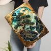 Zen Style Metal Wall Art Chinese Pine Tree Moon Waterfall Living RoomDecor Painting