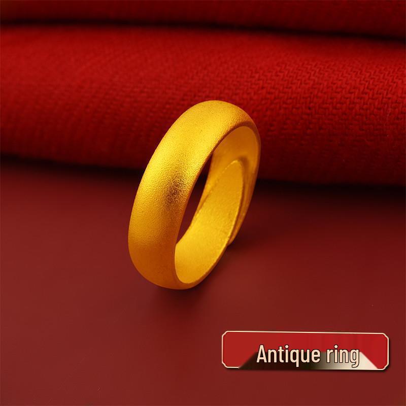 Gold Plated Peony Bow Ring for Women - Matte Brass Band Jewelry