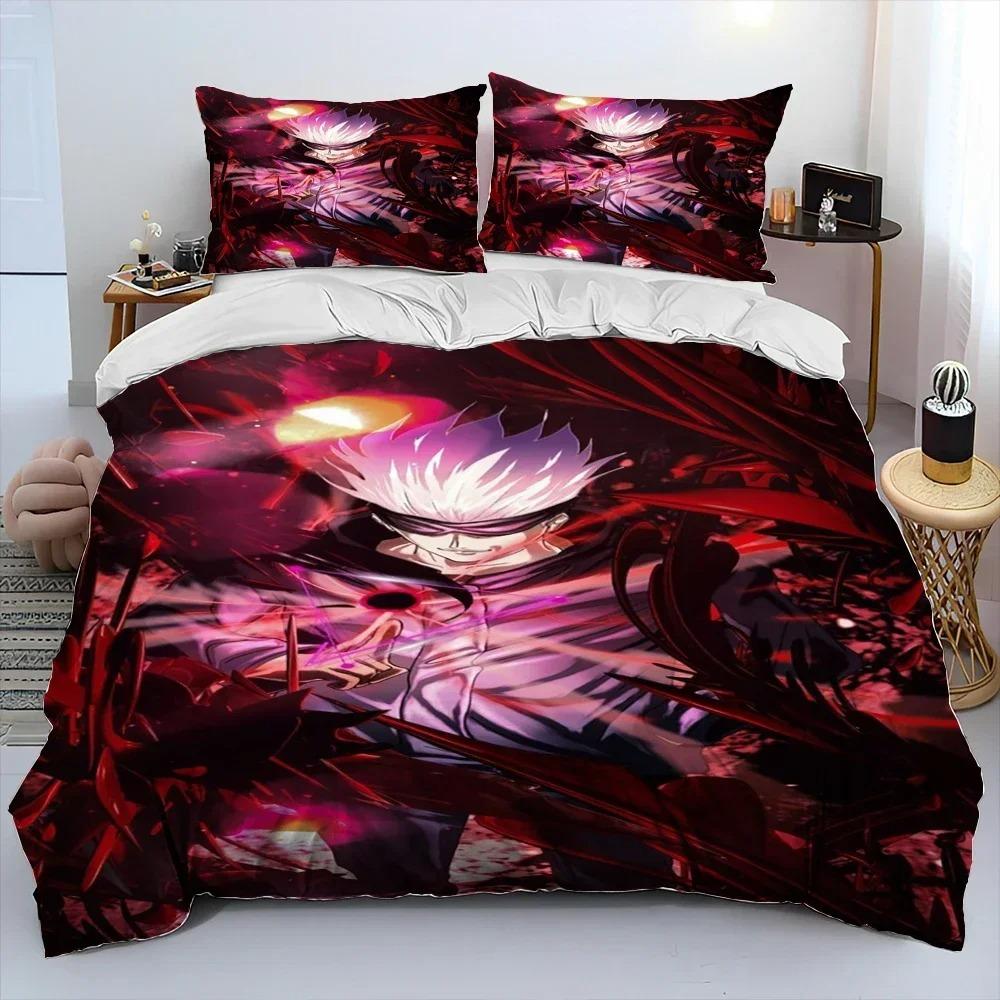 Comforter 3D Jujutsu Kaisen Anime Cartoon Bedding Set 3D Printed Suitable For Bedroom Kids Home Textile