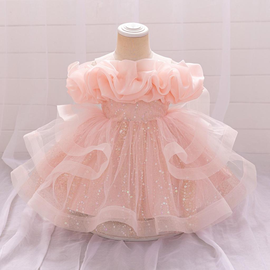 Fluffy Princess Dress for Girls: Flower Girl, Wedding, Fashion Show, Formal Wear, Piano Performance, Birthday Outfit.