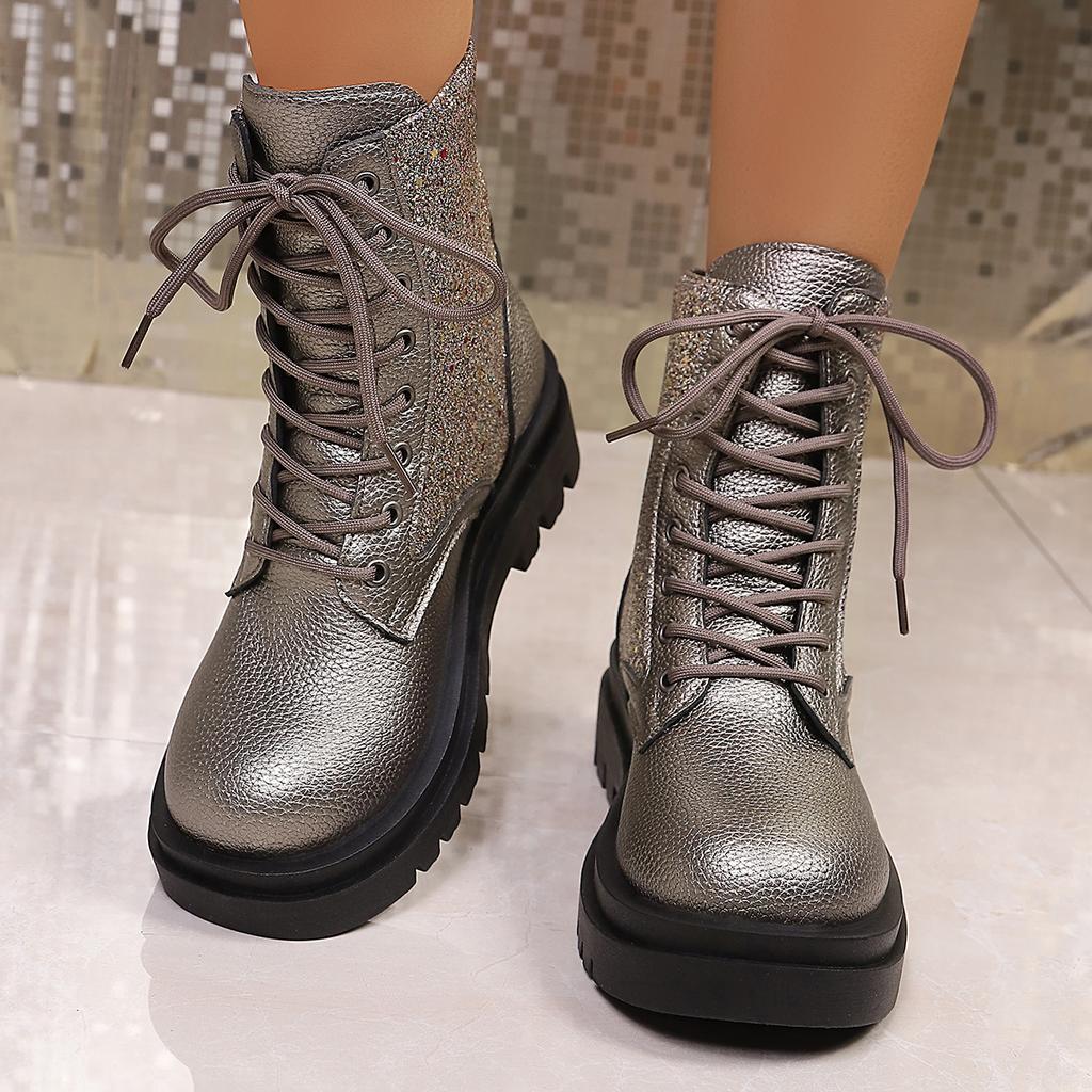 Mode 2025 Damen Plateau Stiefel Outdoor Plateau Leichtgewichtige Neue Stiefeletten Mode Herbst Neue Retro Schuhe Damen Zapatos De Mujer