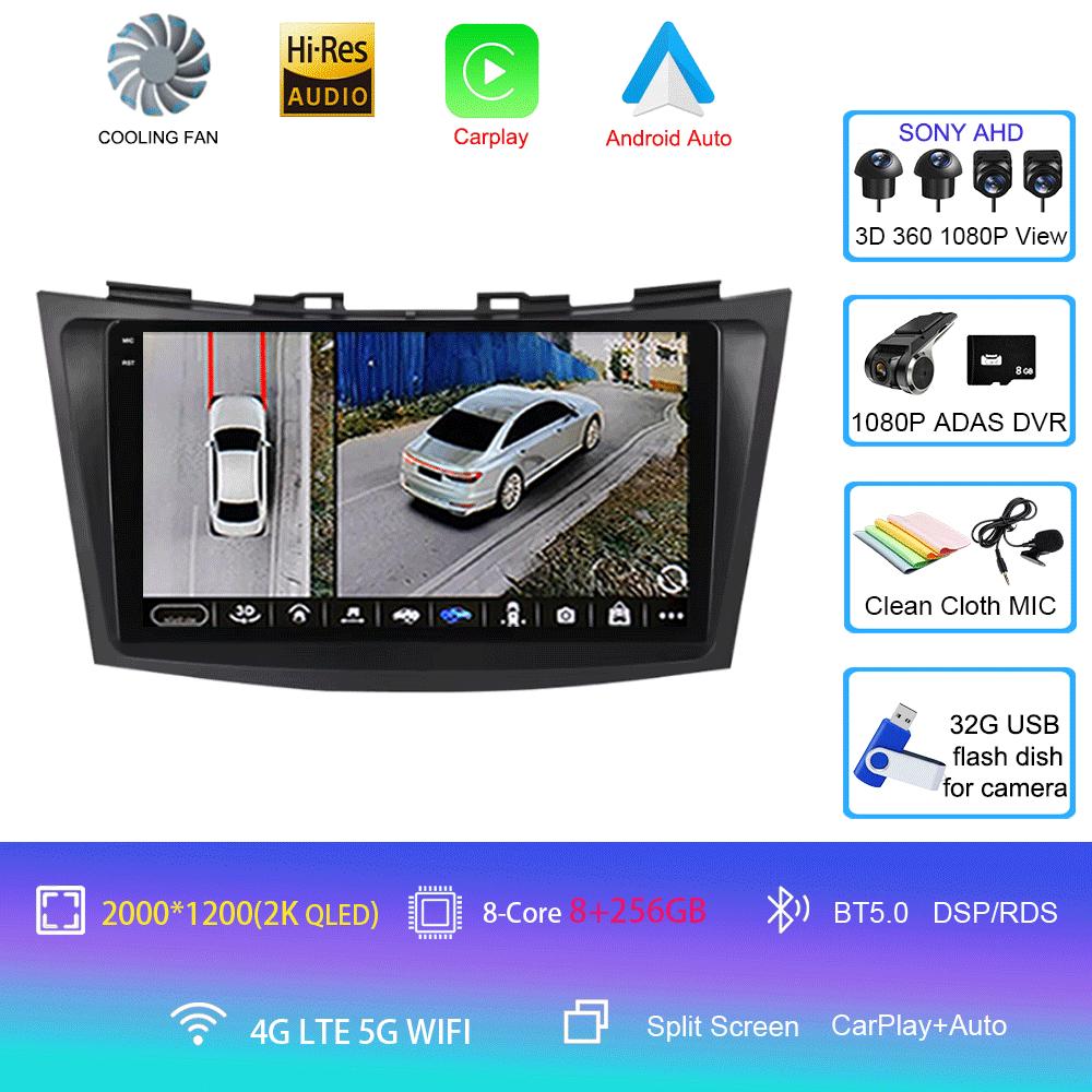 Android 14 For Suzuki Swift 2011-2015 2 Din BT DSP RDS Car Radio Stereo Multimedia Video Player GPS Navigaion Carplay Auto WIFI