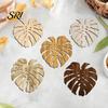 Summer Style Coaster 5Pcs Tropical Leaf Coasters Wooden Drink Mats for Kitchen Bar Table Protection Monstera Shape Heat-Resistant Mat Rustic