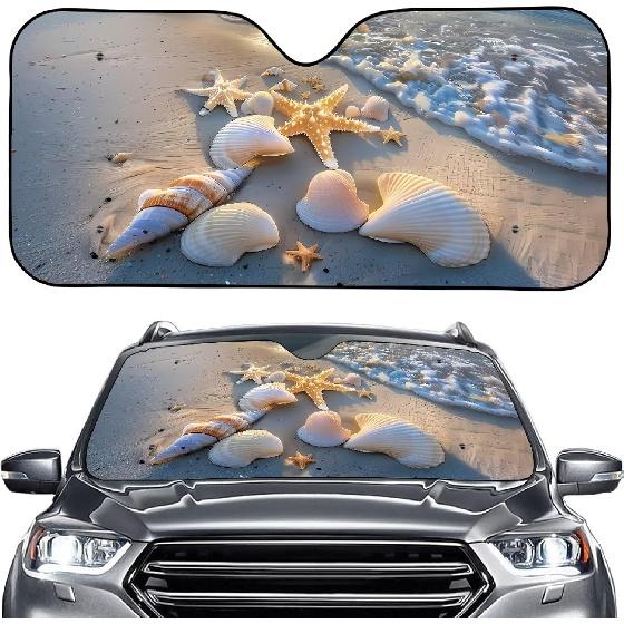 Talayituse Funny Family Dogs Print Windshield Sunshade for Car SUV Truck Foldable Uv Ray Reflector Front Window Sun Shade Visor Shield Cover