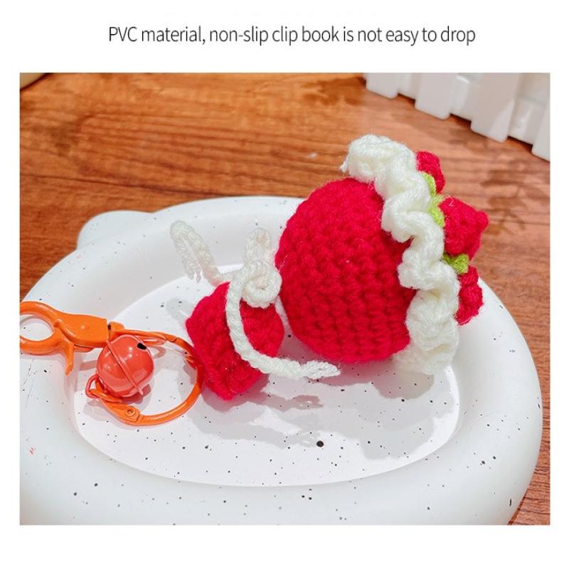 Cute Crochet Bouquet Keychain Mini Hand-Knitted Flower Keychain Ring Car Bag Hanging Pendant Ornament Lover Valentine'S Day Gift