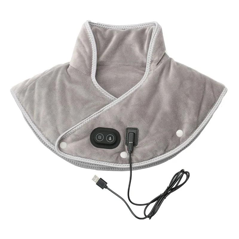 Electric Heating Shoulder Neck Pad Massager Three Gear Hot Compress Cervical Shawl Warmer USB for Shoulder Neck Back Relax Brace