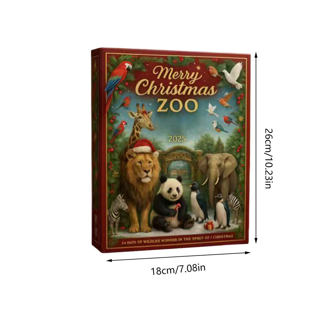 Animal Advent Calendar for Kids 24 Days Christmas Countdown 2D Acrylic Hanging Pendant for Christmas Holiday Party