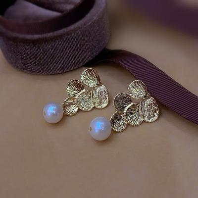 Cercei stud din perle naturale Edison design exagerat atmosferă cercei cu perle mari stil străin nou cercei personalizați femei