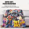 Pokemon Burst Glow PikachuAsh Print Flannel Throw Blanket for Adult Quality Cozy Soft Warm Blanket for Travel Office Home