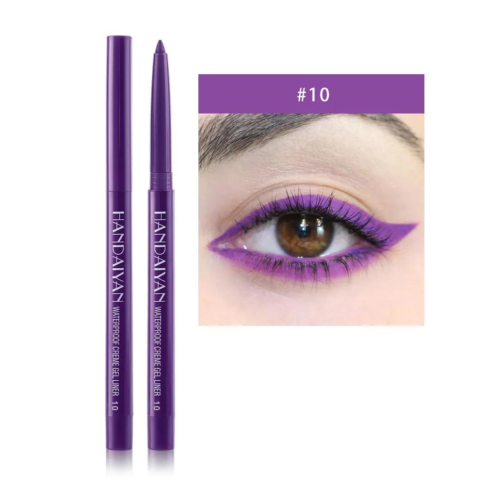 HANDAIYAN Matte Colorful Eye Liner Pen Cream Lasting Eyeliner Gel Pencils Option Easy To Wear Cosmetics White Yellow Blue Purple