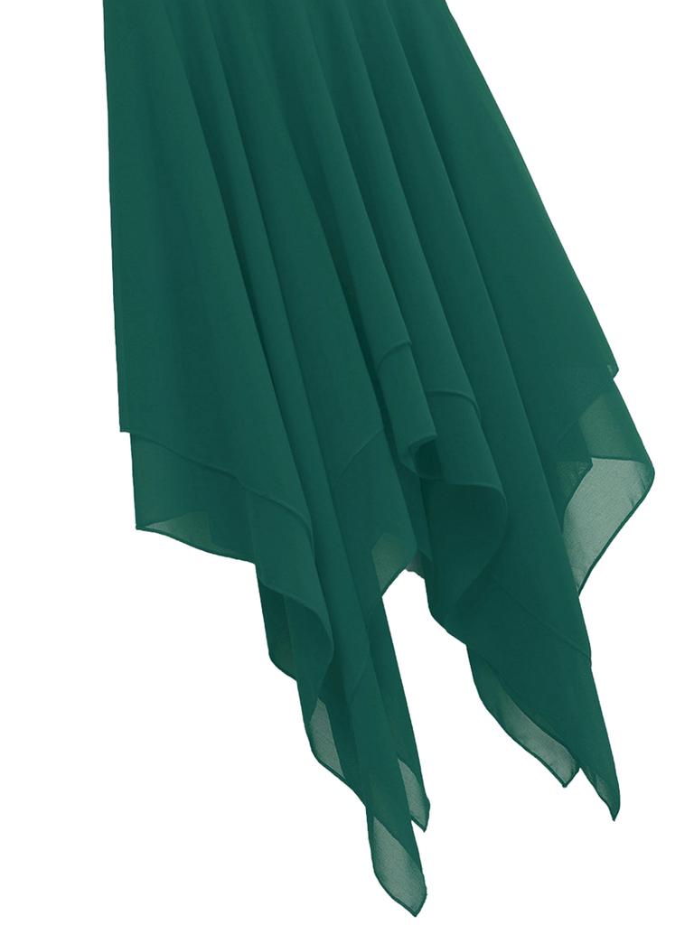 Vrouwen balletdansjurk chiffon dansjurk volwassen spaghettijurk ballroomjurk