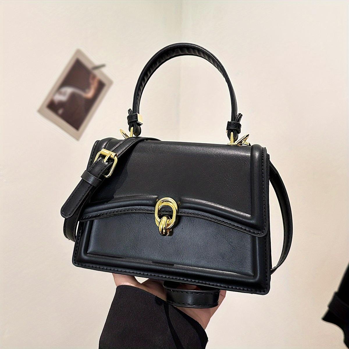Large-capacity convertible handbag, women s shoulder bag, stylish and simple trendy solid color small square bag чёрный