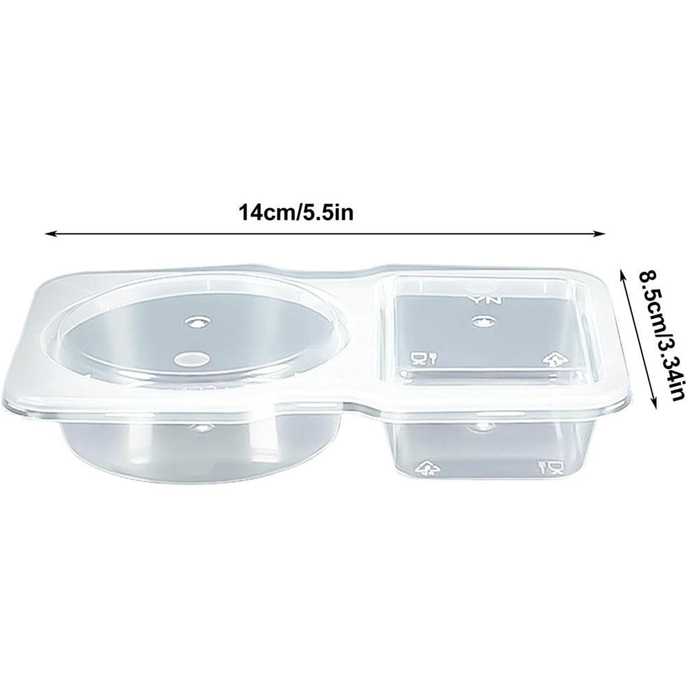 5/10pcs  Double Compartment Condiment Containers with Lids Disposable, 2 Compartment Snack Containers, Reusable Snack Container