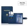 Leather Passport Holder with Airplane Buckle & Multi-Card Slots - PU Passport Protection Set