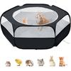 Small Animal Playpen with Cover, Portable Pop Up Pet Enclosure for Rabbits, Guinea Pigs, Hamsters, Chinchillas, Ferrets & Kittens, Indoor Outdoor