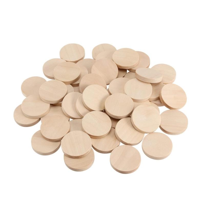 2CM Wood Rounds for Crafts Unfinished Wood Circles Discs for Wreath Boards Crafts Painting and Christmas Halloween Decoration