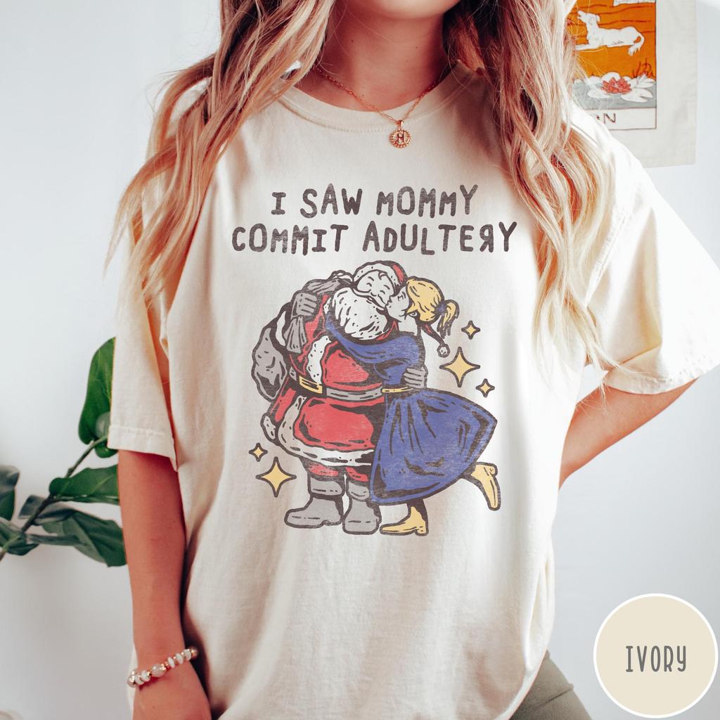 Funny Vintage Christmas Comfort Colors Shirt, Unisex Retro Holiday Graphic Tee
