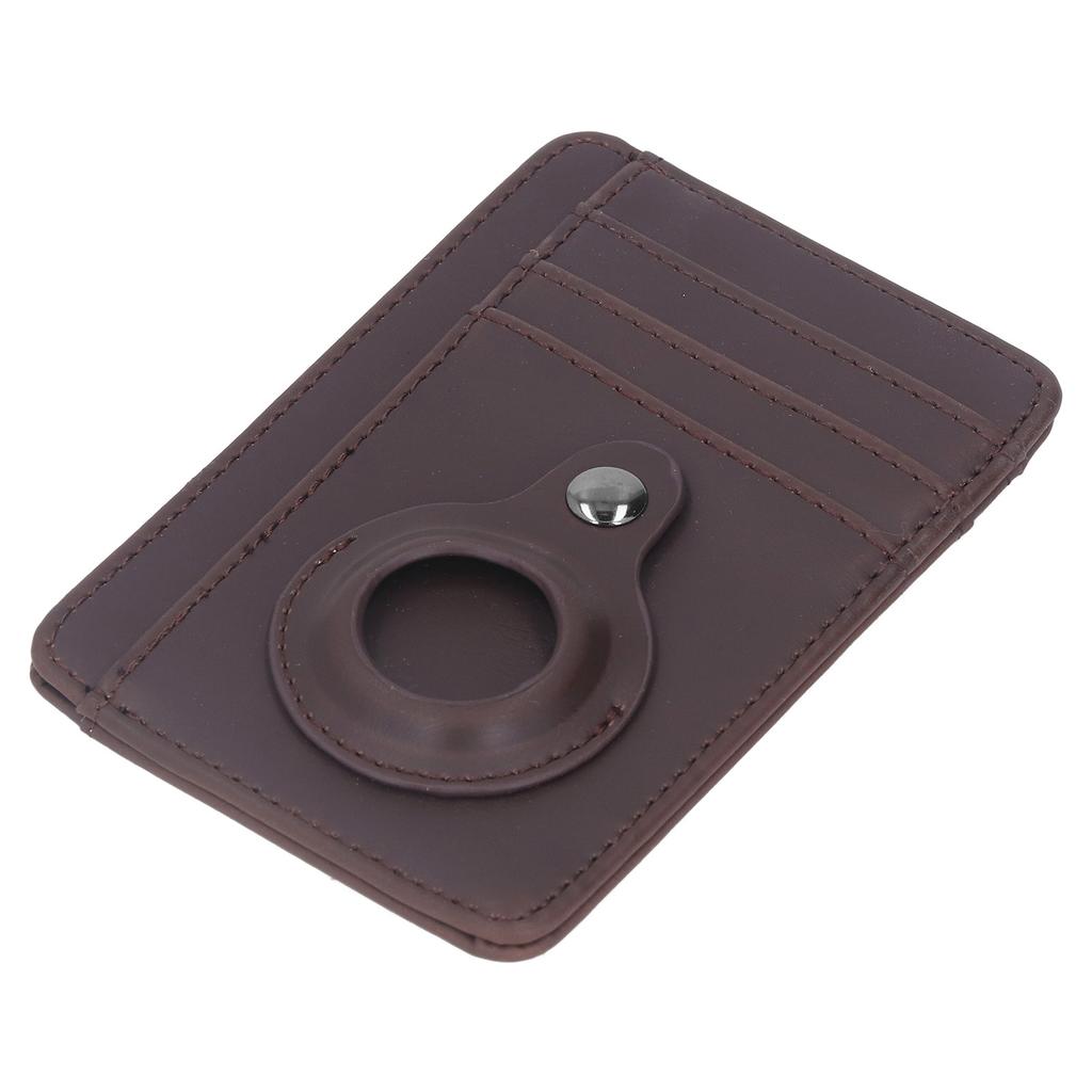 Tracking Device and Credit Card Wallet PU Anti Theft Swipe Card Storage Bag for Men Women Coffee