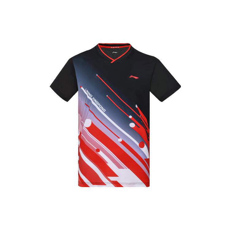 Li Ning Tischtennis Kollektion T-Shirt Herren Schwarz AAYS017-1