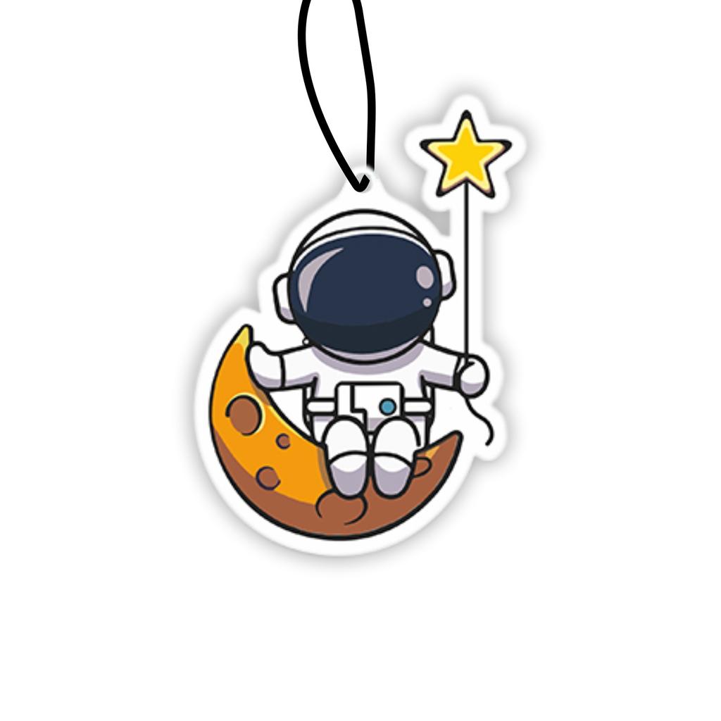 Cute Astronaut Car Fragrance Piece Cartoon Car Rearview Mirror Hanging Perfume Piece Pendant Ornament Car Interior Decor Pendant