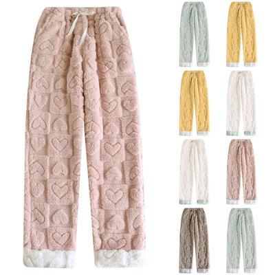 Women's Fashion Fleece Line Thickened Long Pajama Pants