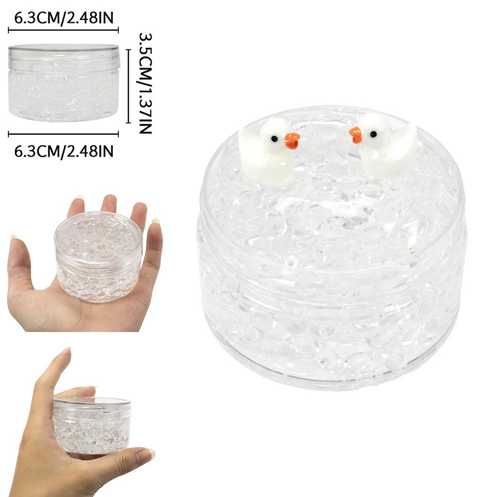 Holiday Crystal Slime Kit, 120ml Clear Beads Slime with Duck Charms, Stretchy Non-Sticky Design, Festive Stress Relief Gift Present