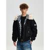 Cabbage Coke American Retro Leopard Print Hooded Fur Collar Thickened Red Star Armband Pilot Street Cotton Jacket for Men