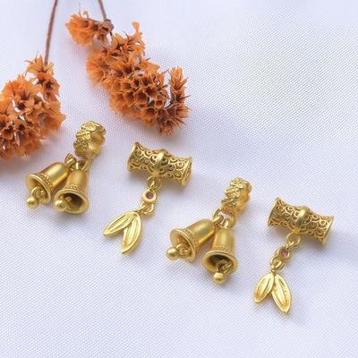 Gold-Plated Sand Bell Pendant Spacer for DIY Jewelry