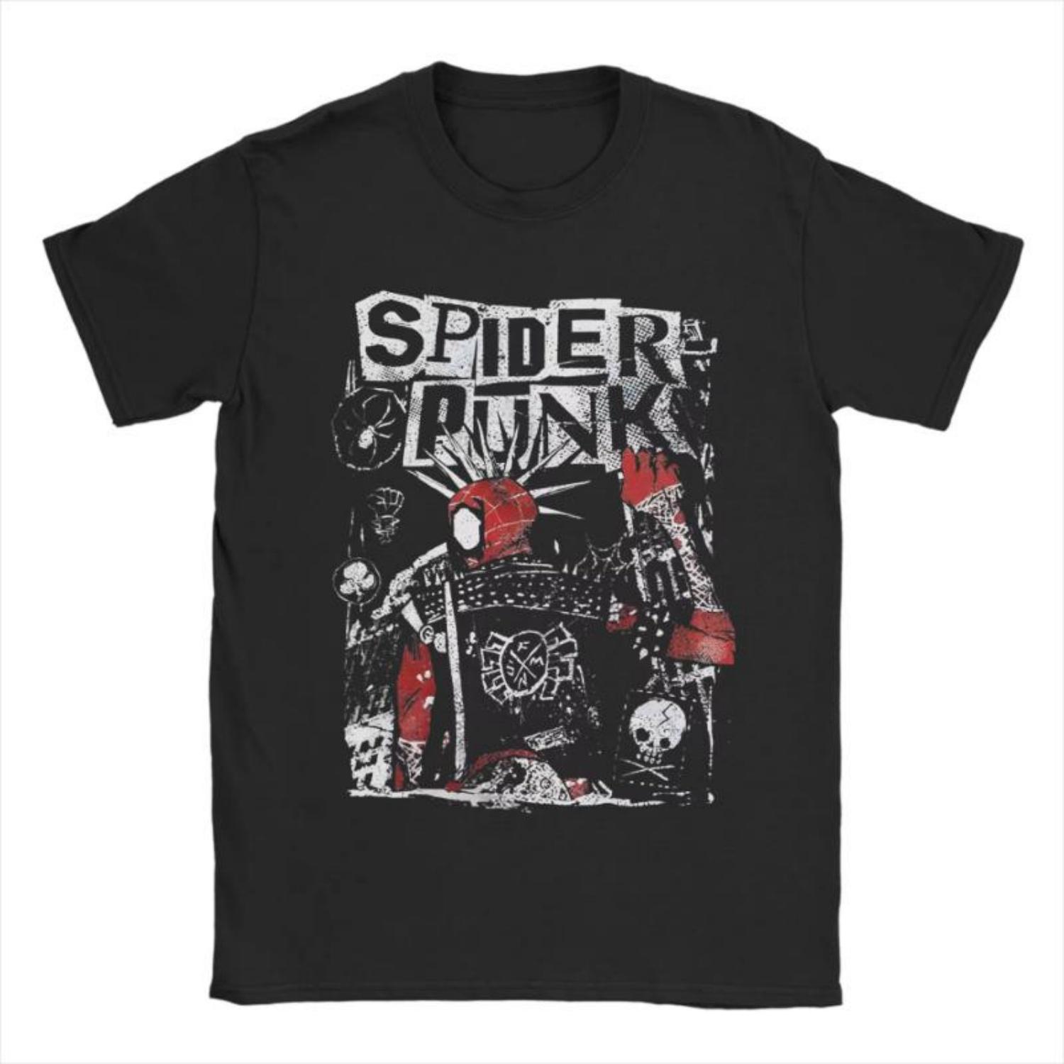 

Хобби Браун SpiderPunk Человек-паук Футболка для мужчин 100% хлопок Новинка Футболка Круглый воротник Паучьи миры Крутая футболка Одежда S