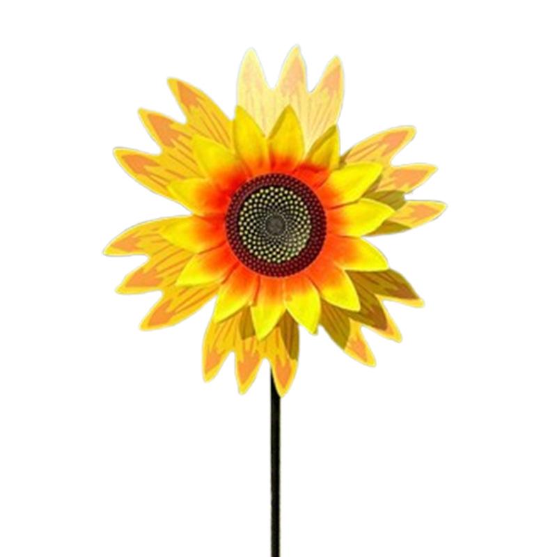 Children's Double-Layer Rotating Sunflower Pinwheel Outdoor Decoration