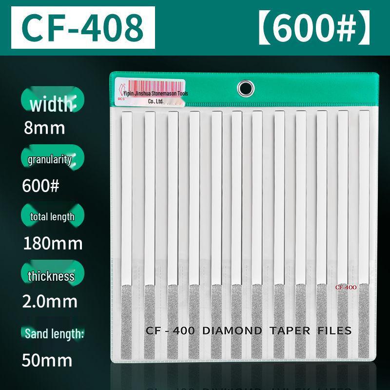 Diamond Flat-Tapered File Set CF-400: Alloy Metal Mold Grinding & Shaping Tool