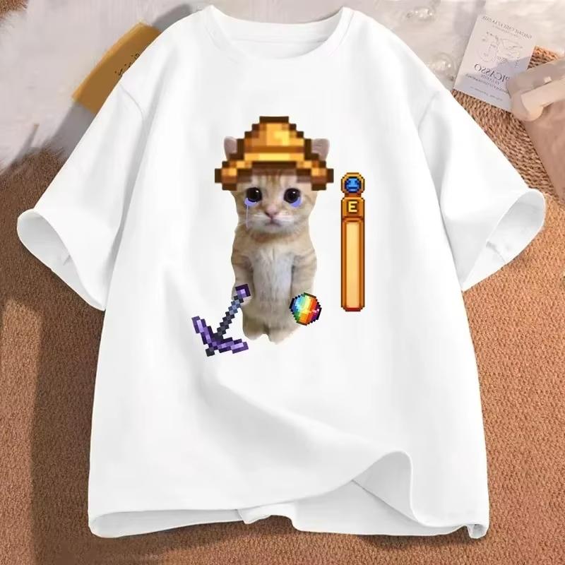 

Stardew Valley El Gato T Shirt Unisexs Clothes Streetwear High Quality Short Sleeve Game Graphic T Shirts Streetwear Tees S