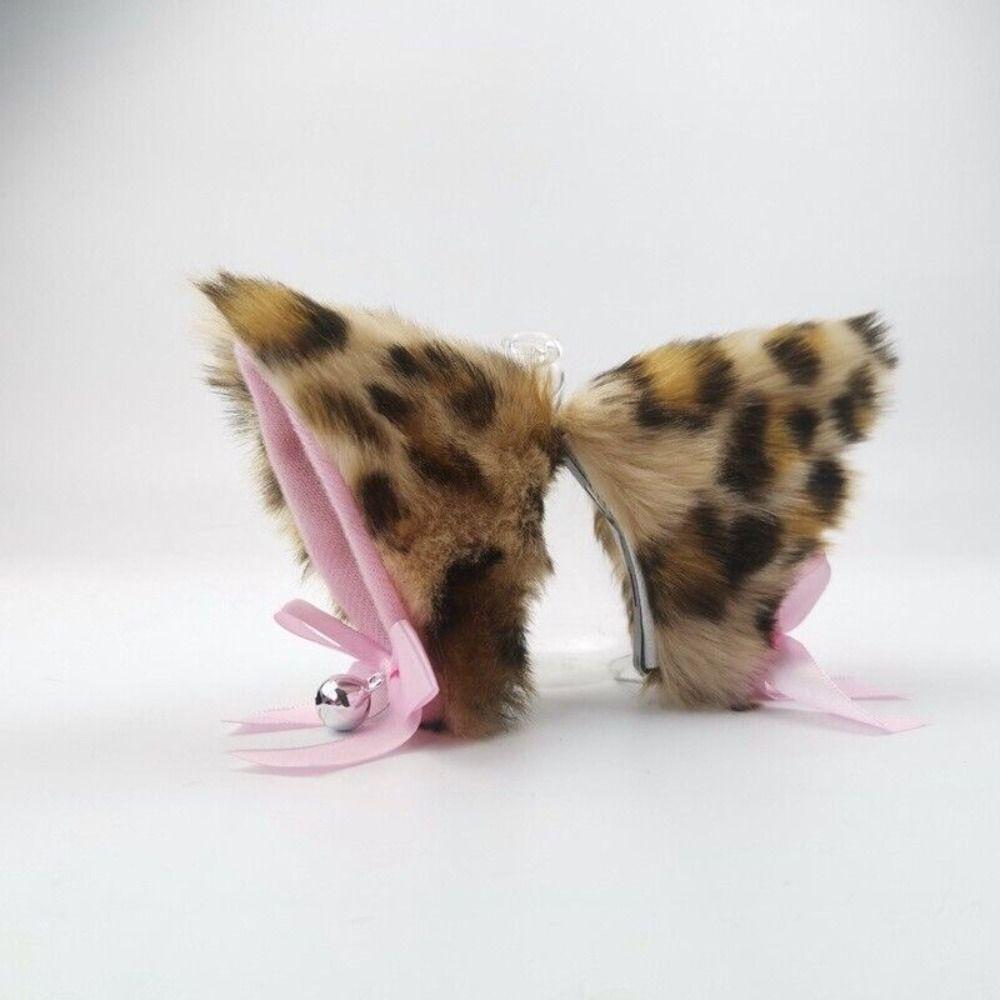 Touch Fastener Bow Cat Ear Decoration Plush Helmet Accessories Cute Cute Plush Stickers  Women