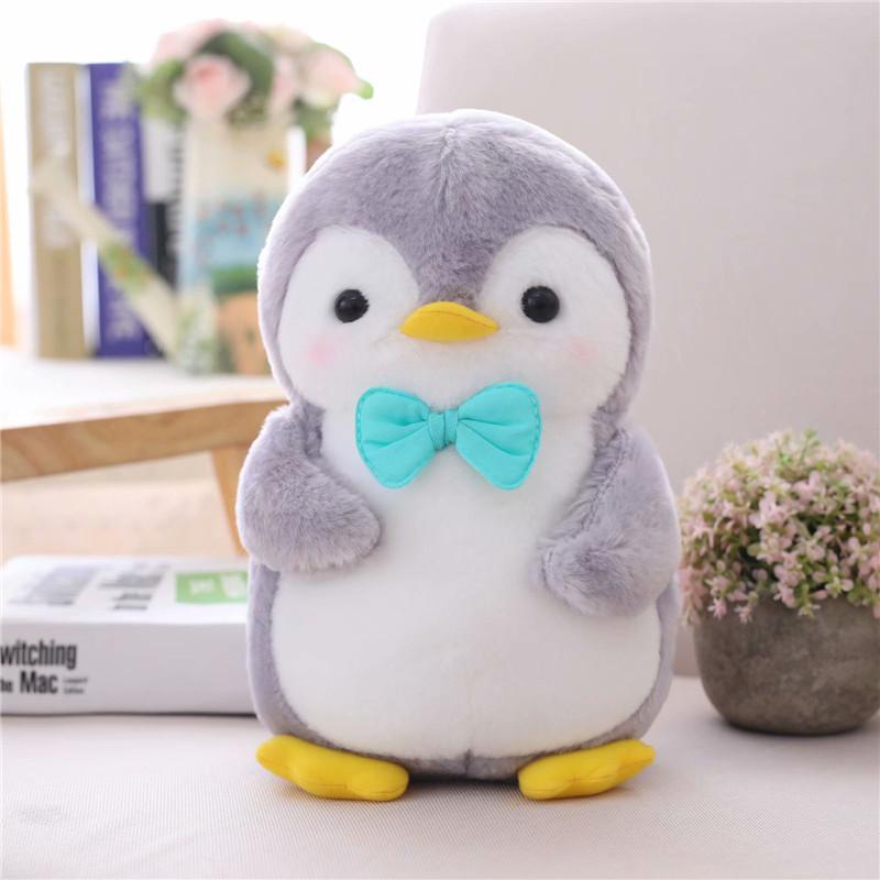 25cm 45cm Cute Plush Penguin Toy Grey Stuffed Animal Soft Doll Hold Penguin Watermelon Banana Kids Toys Birthday Gift for Child