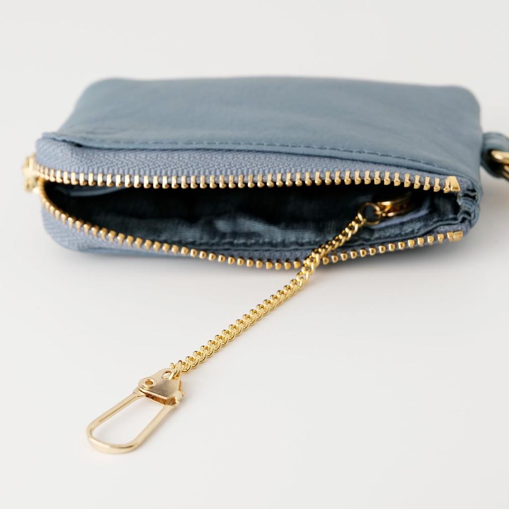 OSL Key Pouch TP Gold Genuine Leather Storage Small Item Case Smart Key Compatible with Carabiner Hook Slip-on A-OSL-2901 Card/Key