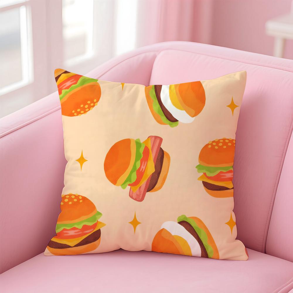 Modische Food Art Muster Kissenbezug Kissenhülle Weicher Freundlicher Stoff Verdeckter Reißverschluss