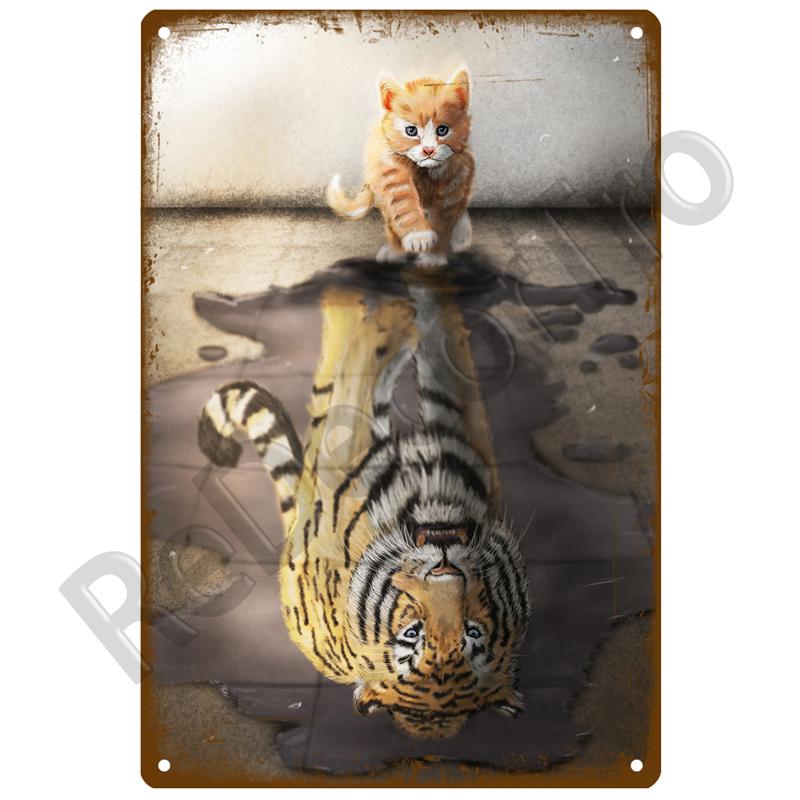 Retro Black Cat Metal Vintage Poster Funny Dog Wall Art Pet Sign Cafe Mural Plaque Metal Sign Tin Sign Plate Bathroom Home Decor