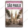 Brazil Travel Poster Country Flag Metal Tin Signs Retro Carnival Party Metal Plate Wall Decor For Bar Pub Club Home