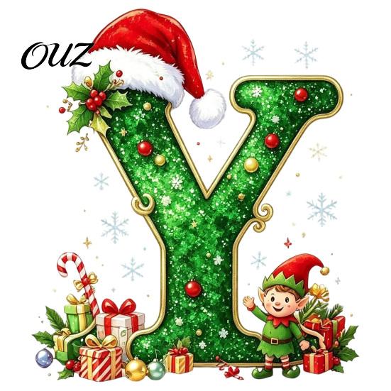 Durable Hanging Letter Decoration 26 Alphabet Christmas Ornament, Personalized Letters Acrylic Tree with Santa Hat Pendant And Elf Boy for Xmas Mantel