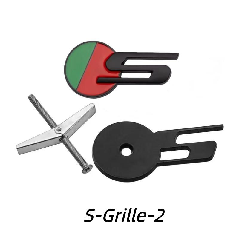 3D Metal S R Logo Car Front Grille Side Fender Rear Trunk Emblem Badge Decals for X-TYPE F-TYPE XE XF XJ XJR XFR Accessories