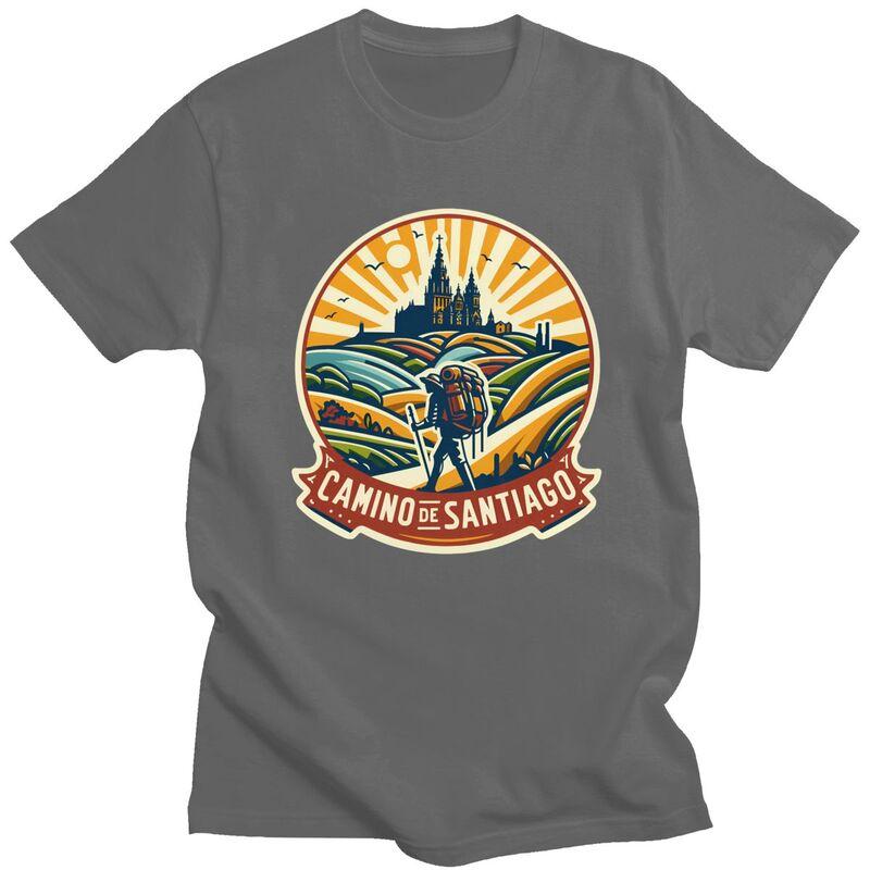 Custom Buen Camino De Santiago T Shirts for Men Pure Cotton Tee Tops Tshirts Tshirt Clothes