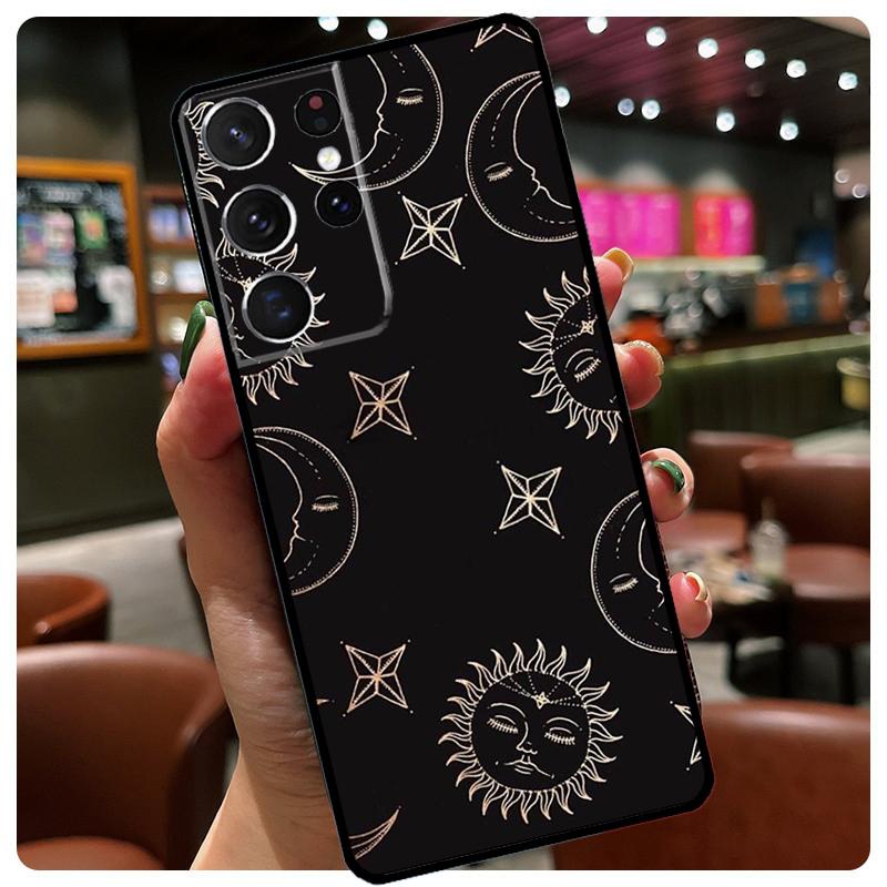 Sun And Moon Star Phone Case For Samsung Galaxy S24 Ultra S20 S21 S22 S23 S25 Ultra S9 S10 Plus S25 FE Cover