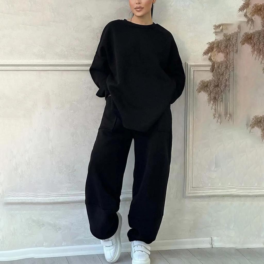 Women's 2 Piece Color Casual Sportswear Long Pants Set