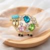 Diamond-studded Sheep Brooch - Unique Animal Design with A Touch of Sophistication