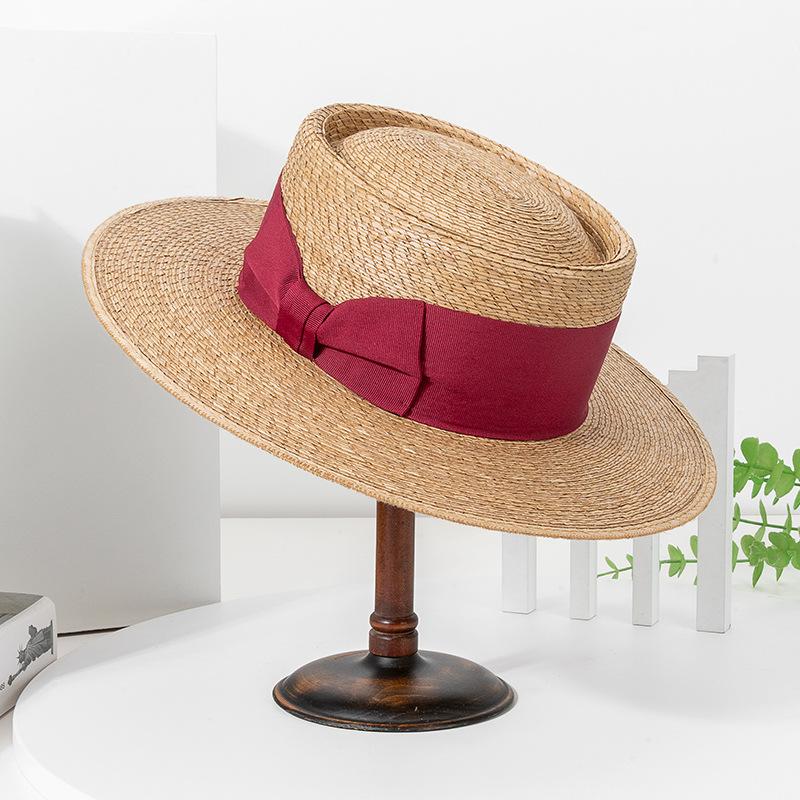 

USPOP 2025 new spring and summer hand-woven palm leaf straw hat holiday sun hat casual beach hat M 56-58cm